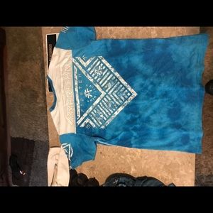 American Fighter short sleeve  women’s t-shirt blue and white